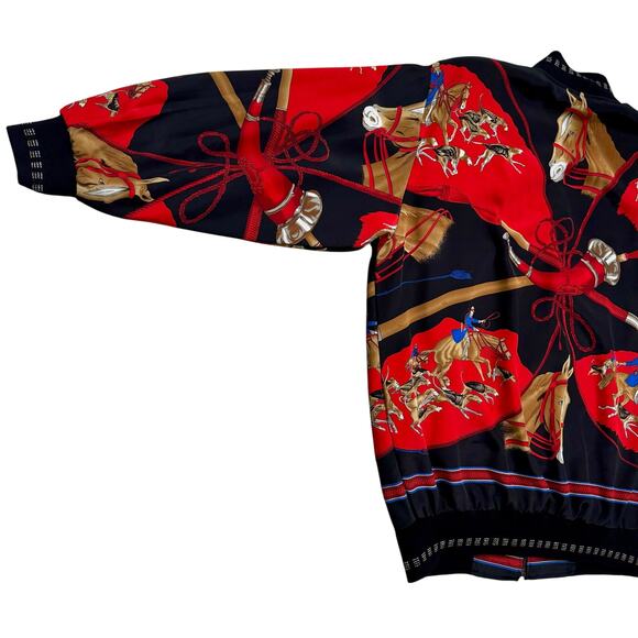 Vintage 70s 80’s equestrian Meryl Jeran Couture zip jacket.Horses Jockeys Hounds - Picture 5 of 7